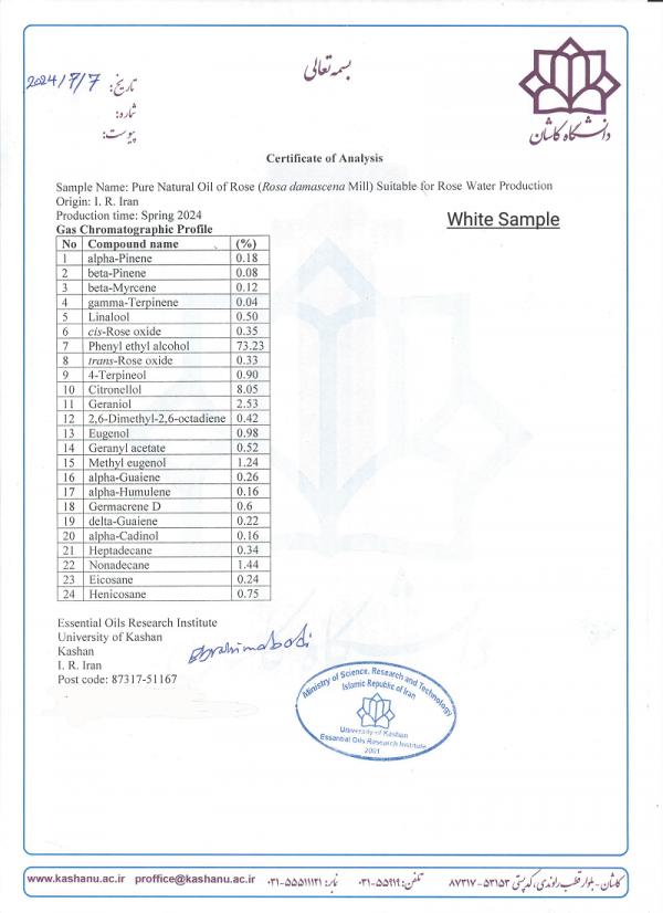 White Rose Oil Sample